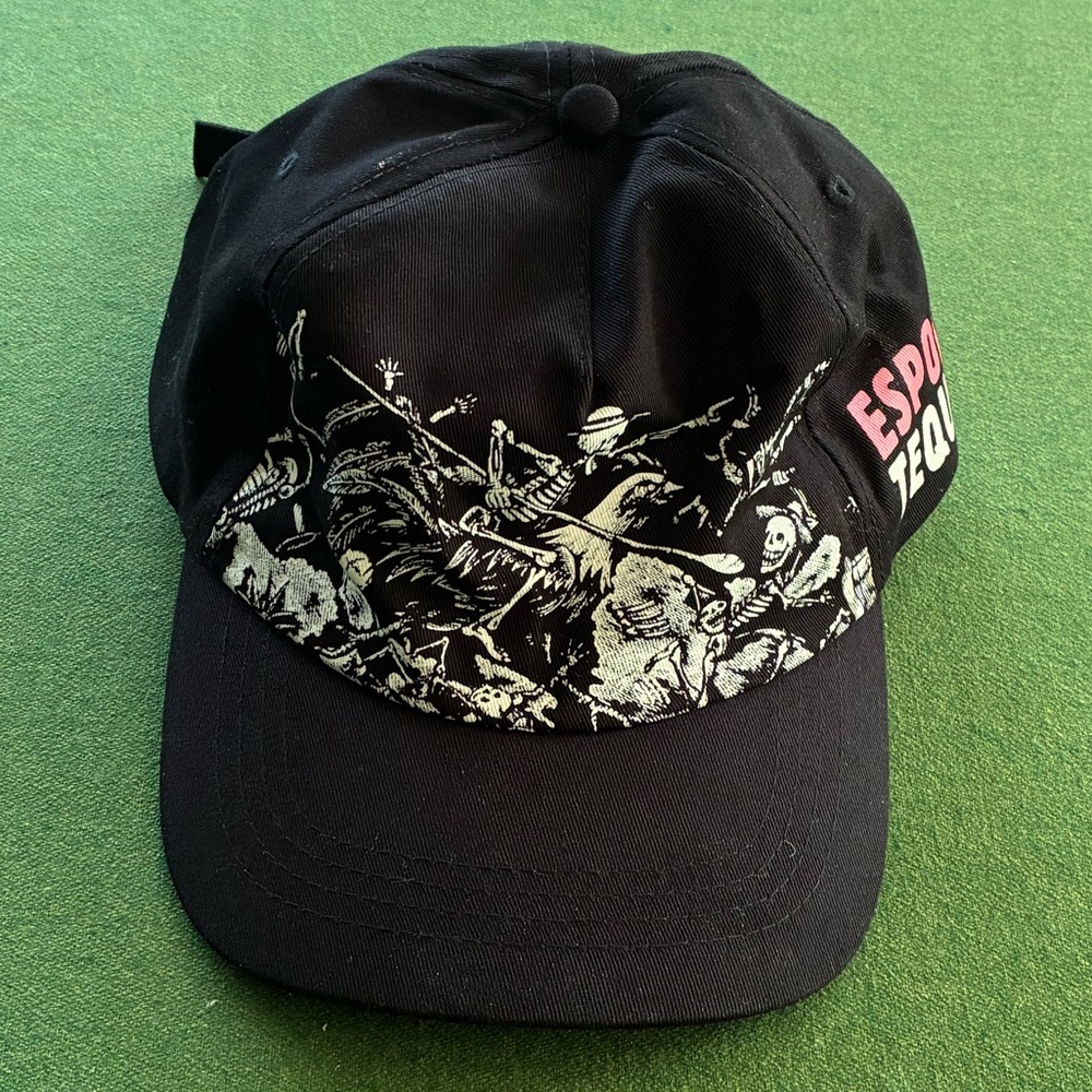 Espolón Tequila Skeleton Skulls Black and White Graphic Hat with Curved Brim